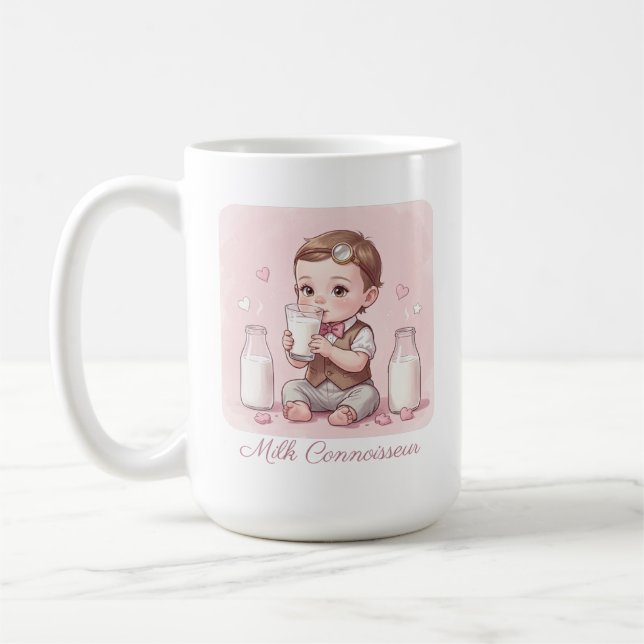 Taza De Café Milk Connoisseur Baby Boy Print Nursery (Izquierda)