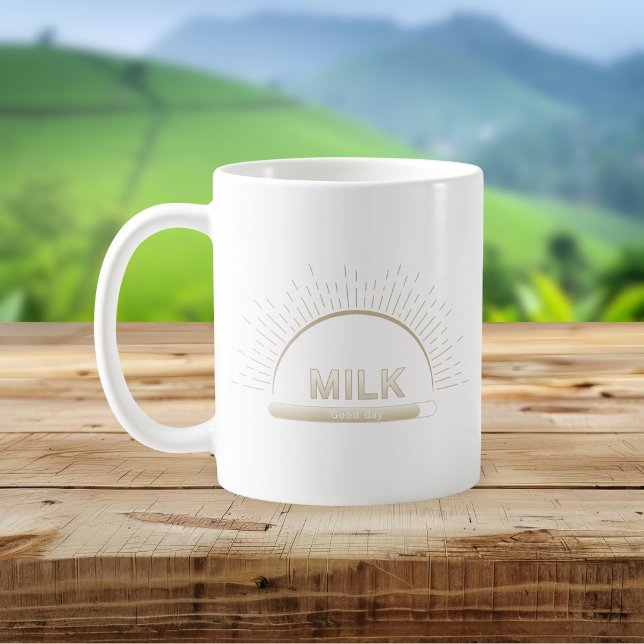 Taza De Café Milk Good Day Neutral Minimal Mug (Subido por el creador)