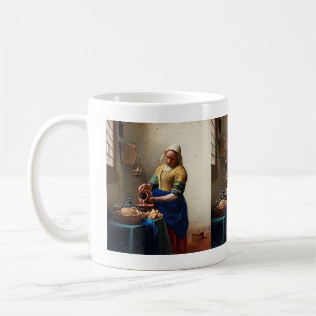 Taza De Café Milkmaid Kitchen Maid por Johannes Vermeer (Izquierda)