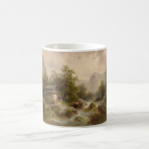 Taza De Café Mill en una corriente de montaña (por Albert Riege