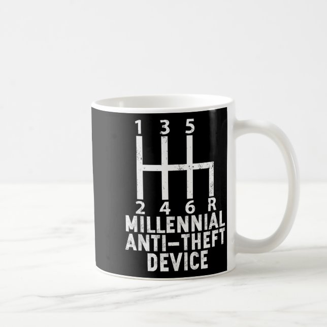 Taza De Café Millennial Anti Theft Device _ Funny Stick Shift  (Derecha)