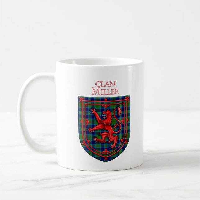 Taza De Café Miller Tartan Scottish Plaid Lion Rampant (Izquierda)