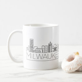 Taza De Café Milwaukee, línea estilizada de Wisconsin