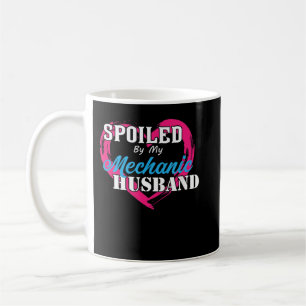 Taza De Café Mimada por mi marido mecánico Esposa divertida o m