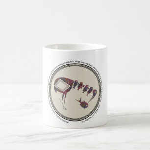 Taza De Café Mimbres Diseño de cerámica Crane Comer Pescado