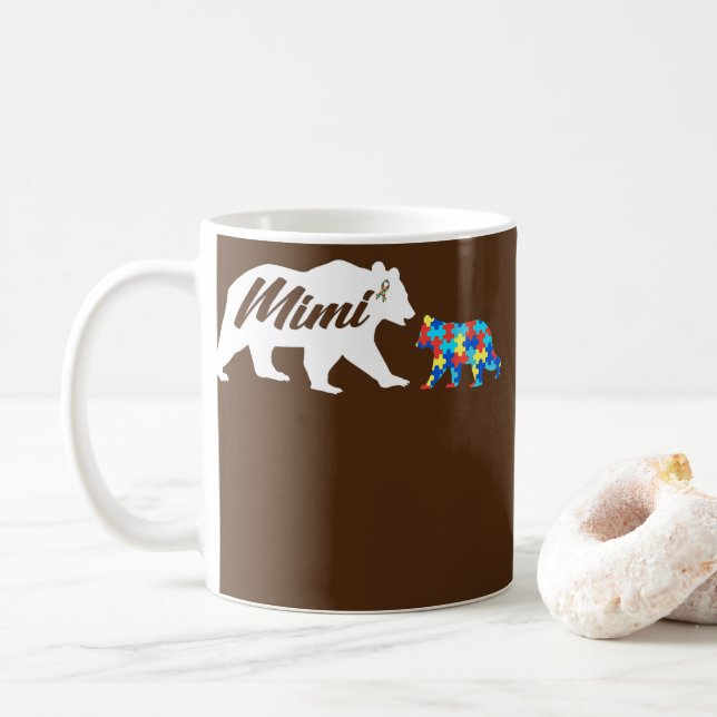 Taza De Café Mimi Bear Autismo Autista Concienciación Autismo M (Con donut)