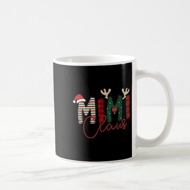 Taza De Café Mimi Claus Christmas Santa Hat Reindeer Grandma Gr (Derecha)