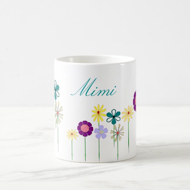 Taza De Café Mimi - flores brillantes para ella (Centro)