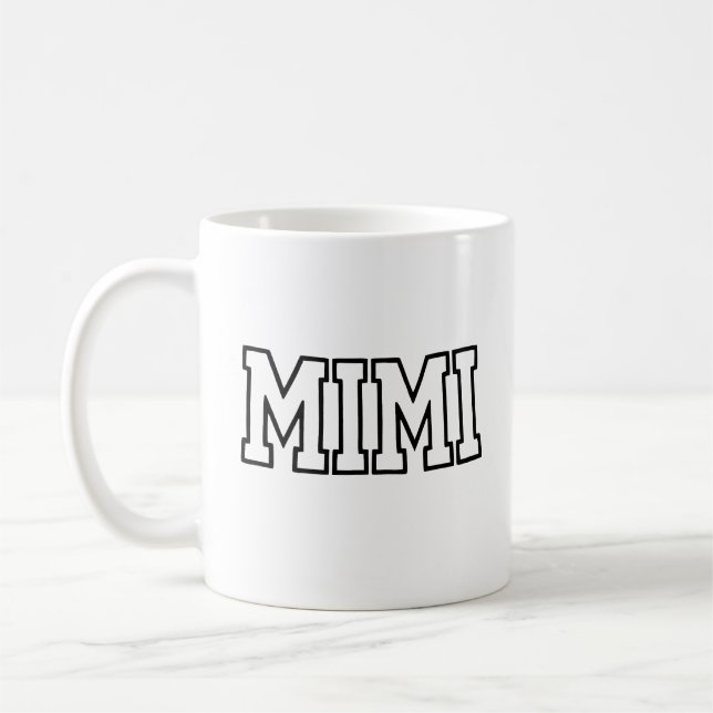 Taza De Café Mimi Name Typography Design (Izquierda)