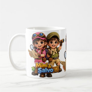 Taza De Café Mimi y Salvo Gemelos Niña y Niño