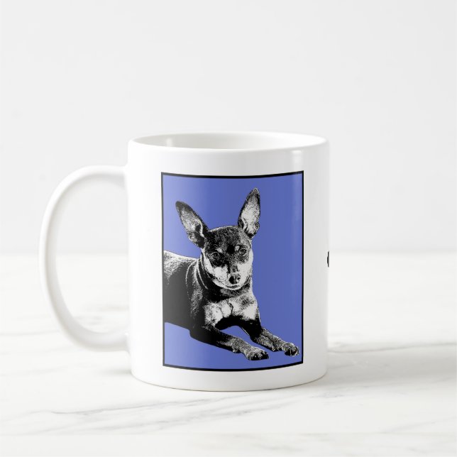 Taza De Café Min Pin Love Mug - Azul (Izquierda)