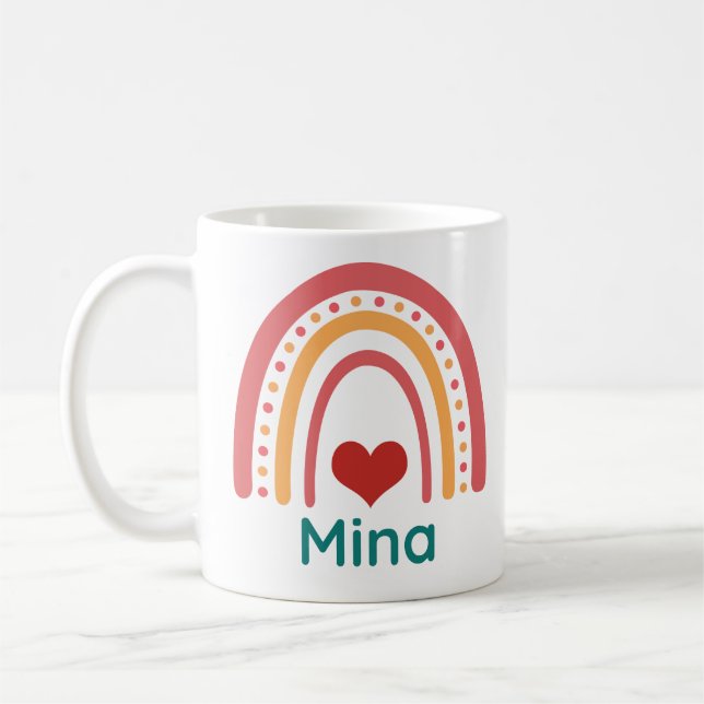 Taza De Café Mina Vintage Boho Rainbow (Izquierda)