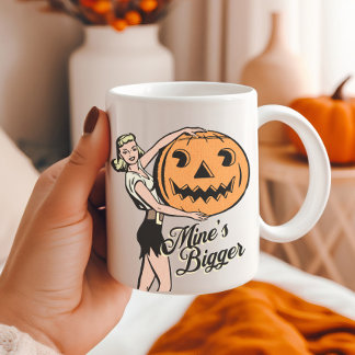 Taza De Café Minas retro más grandes de la Calabaza de Hallowee