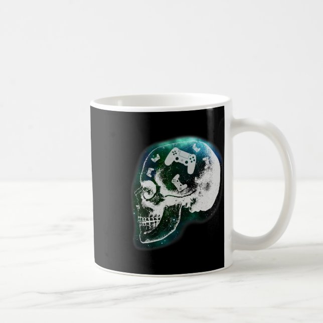 Taza De Café Mind Controller Skull Gaming Gamer Mens Boys Teens (Derecha)