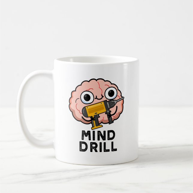 Taza De Café Mind Drill Funny Brain Tool Pun (Izquierda)