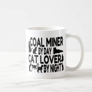 Taza De Café Minero de carbón Cat Lover
