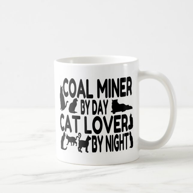 Taza De Café Minero de carbón Cat Lover (Derecha)