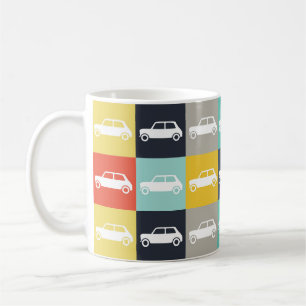 Taza De Café Mini Cooper de moderno tablero de cheques de époc