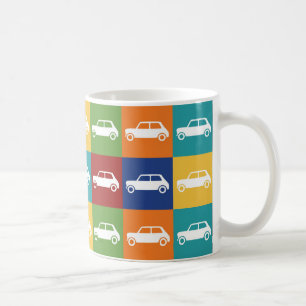 Taza De Café Mini Cooper de tablero de ajedrez básico brillant