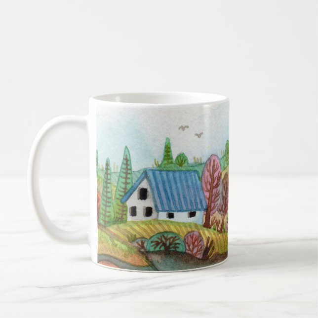 Taza De Café Mini Farmland Lakescape (Izquierda)