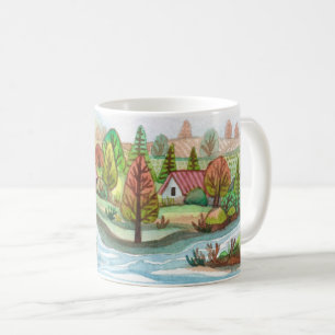 Taza De Café Mini Island Cottage Lakescape