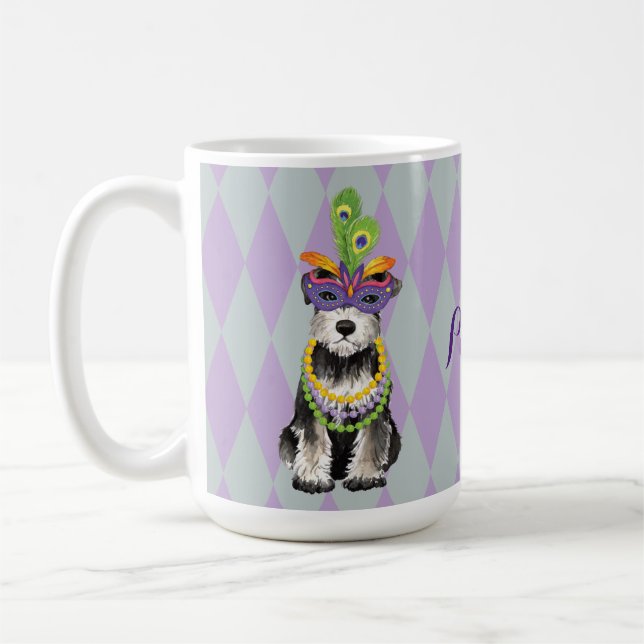 Taza De Café Mini Schnauzer del carnaval (Izquierda)