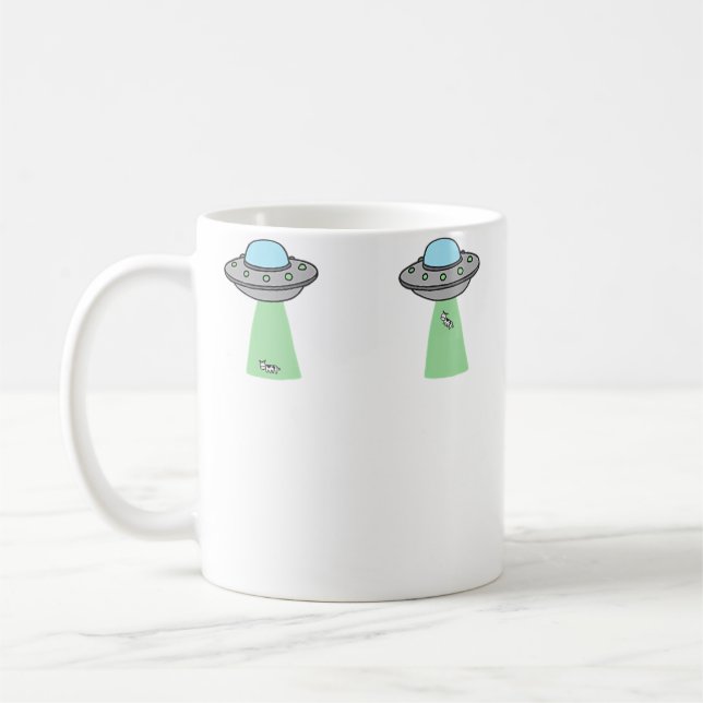 Taza De Café Mini Ufo Cow Abduction (2 Pack) (Izquierda)