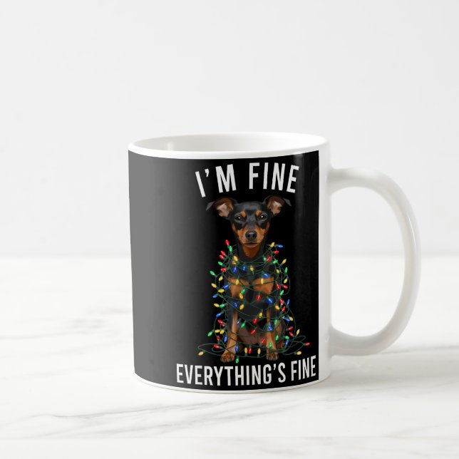 Taza De Café Miniature Nscher Christmas I'm Fine Everything Is  (Derecha)