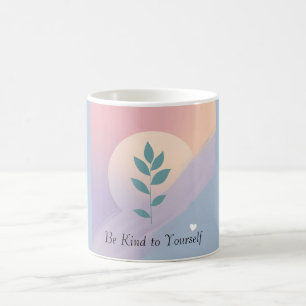 Taza De Café Mínima atención médica botánica positiva auto-médi