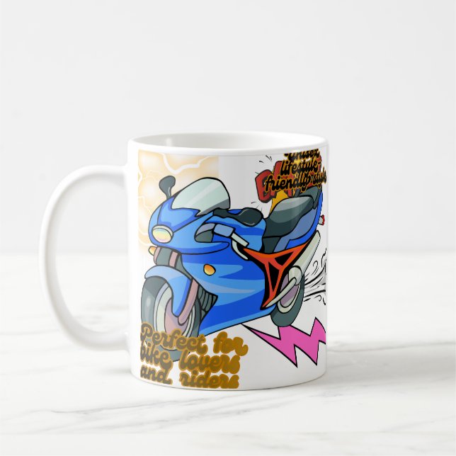 Taza De Café Minimal Bike Art Graphic  (Izquierda)