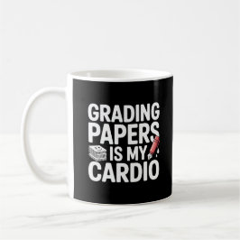 Taza De Café Minimal Black and White Teacher Grading Quote Mug