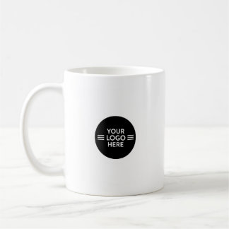 Taza De Café Minimal Black Circle Logo Placeholder | Modern Cus