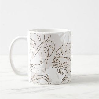 Taza De Café Minimal botanical art seamless pattern. Tropical m