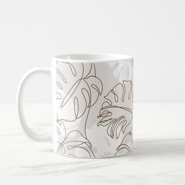 Taza De Café Minimal botanical art seamless pattern. Tropical m (Izquierda)