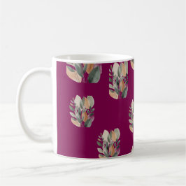 Taza De Café Minimal Botanical Leaf Pattern 