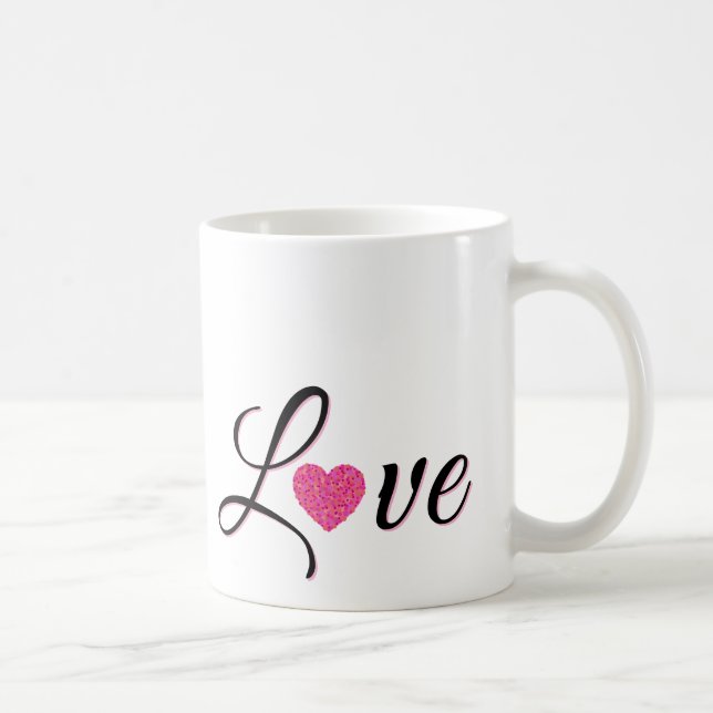 Taza De Café Minimal Dotted Heart Design (Derecha)