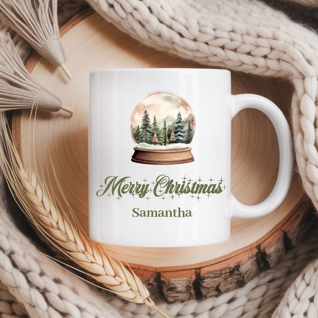 Taza De Café Minimal earthy script Nordic palette custom name   (Minimal earthy script Nordic palette custom name christmas mug

)