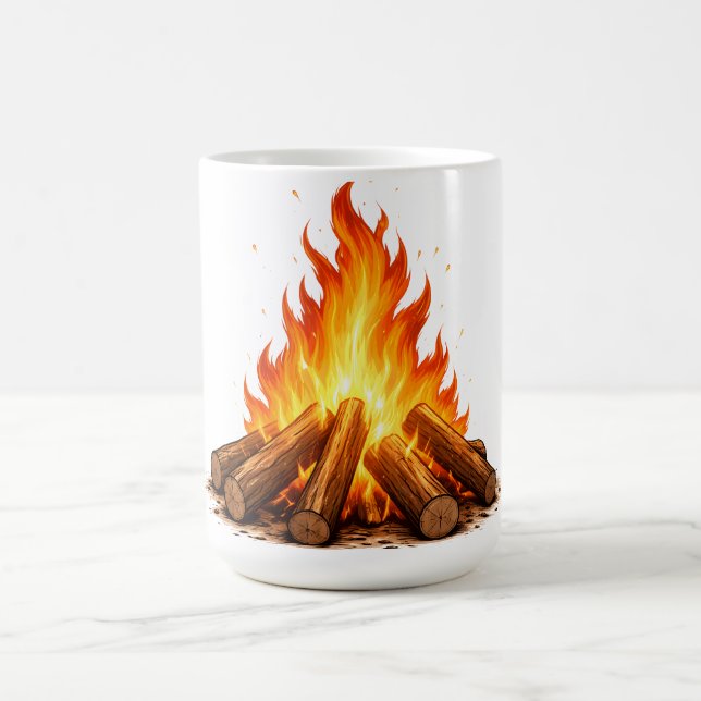Taza De Café Minimal Fire Illustration  (Centro)