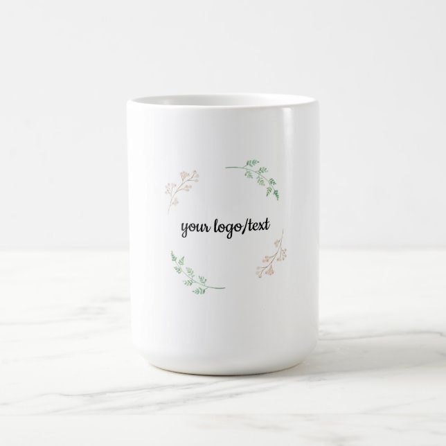 Taza De Café Minimal Floral Frame- Elegant Botanical Cup Design (Centro)