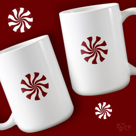 Taza De Café Minimal Fun Peppermint Candy Swirl Hot Chocolate 