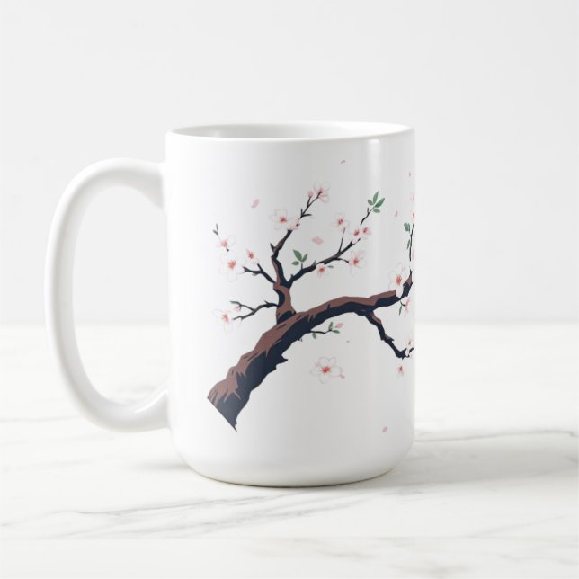 Taza De Café Minimal Japanese Tree Branch (Izquierda)