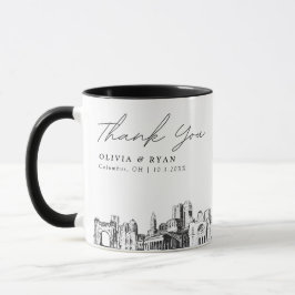 Taza de café minimal personalizada para boda de Co