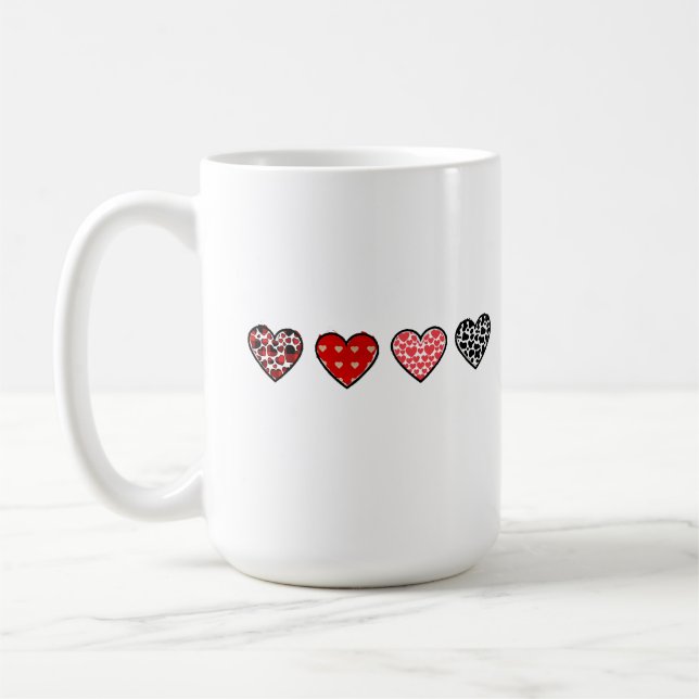 Taza De Café minimal valentine hearts / “cute love pattern” (Izquierda)