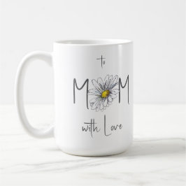 Taza De Café Minimal White Watercolor Daisy Mom Mothers Day 