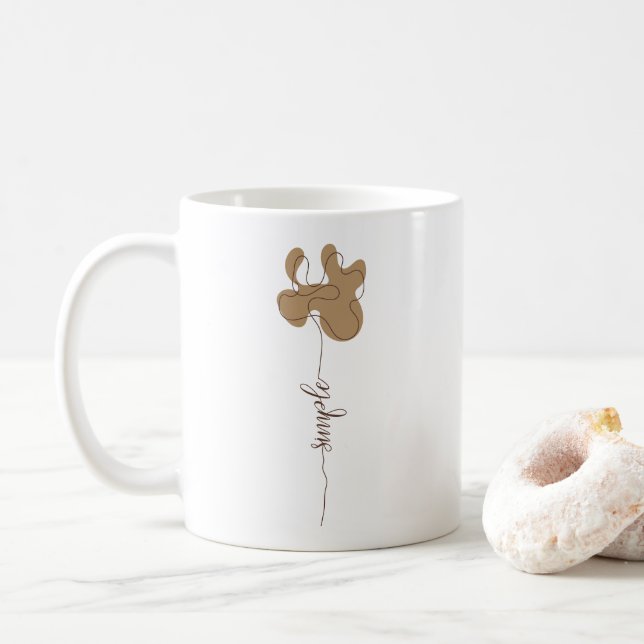 Taza De Café Minimalism Simple Flower Mug (Con donut)