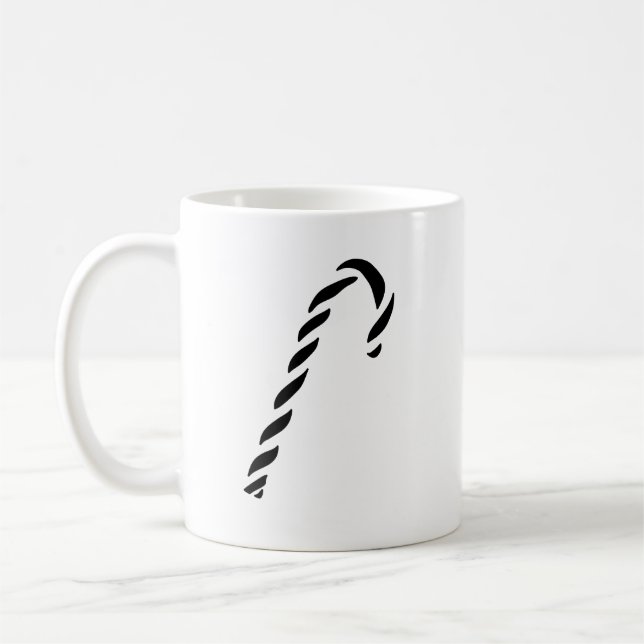 Taza De Café Minimalist Black Christmas Candy cane (Izquierda)