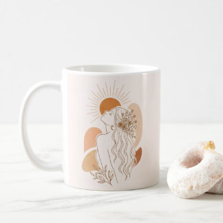 Taza De Café Minimalist Boho Woman Art Mug