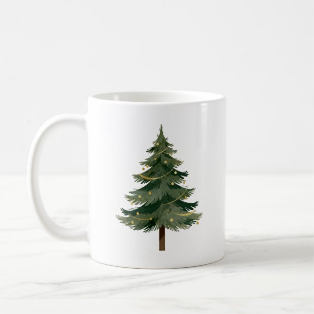 Taza De Café Minimalist Christmas Tree Design (Izquierda)