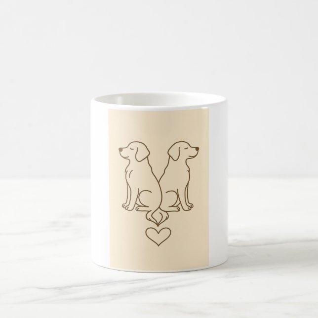 Taza De Café Minimalist Dog Line Art Mug  (Centro)