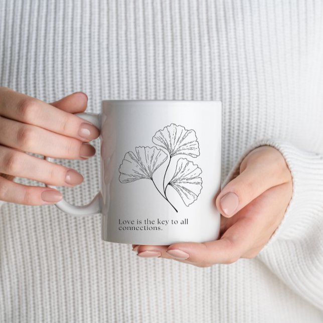 Taza De Café Minimalist Floral | Inspirational Heartfelt Quote (Subido por el creador)